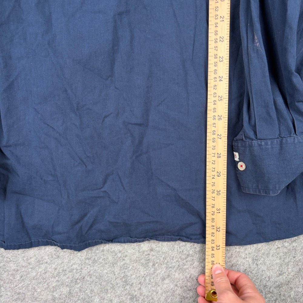 Phat Farm Button Up Shirt Mens 4XL Navy Blue Y2K Streetwear Graphic Long Sleeve - Picture 11 of 13
